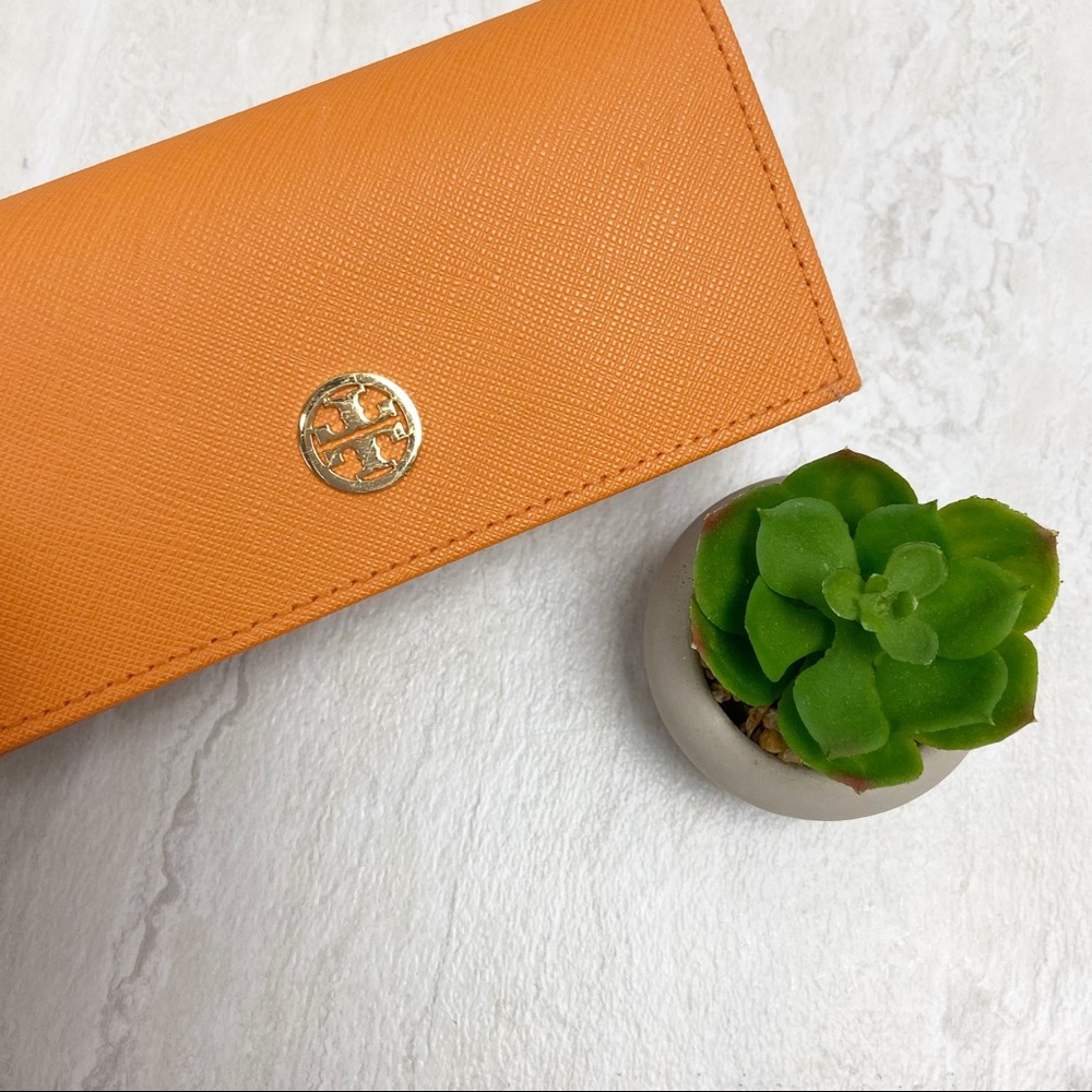 TORY BURCH Orange Gold Logo Sunglass Eyeglass Case